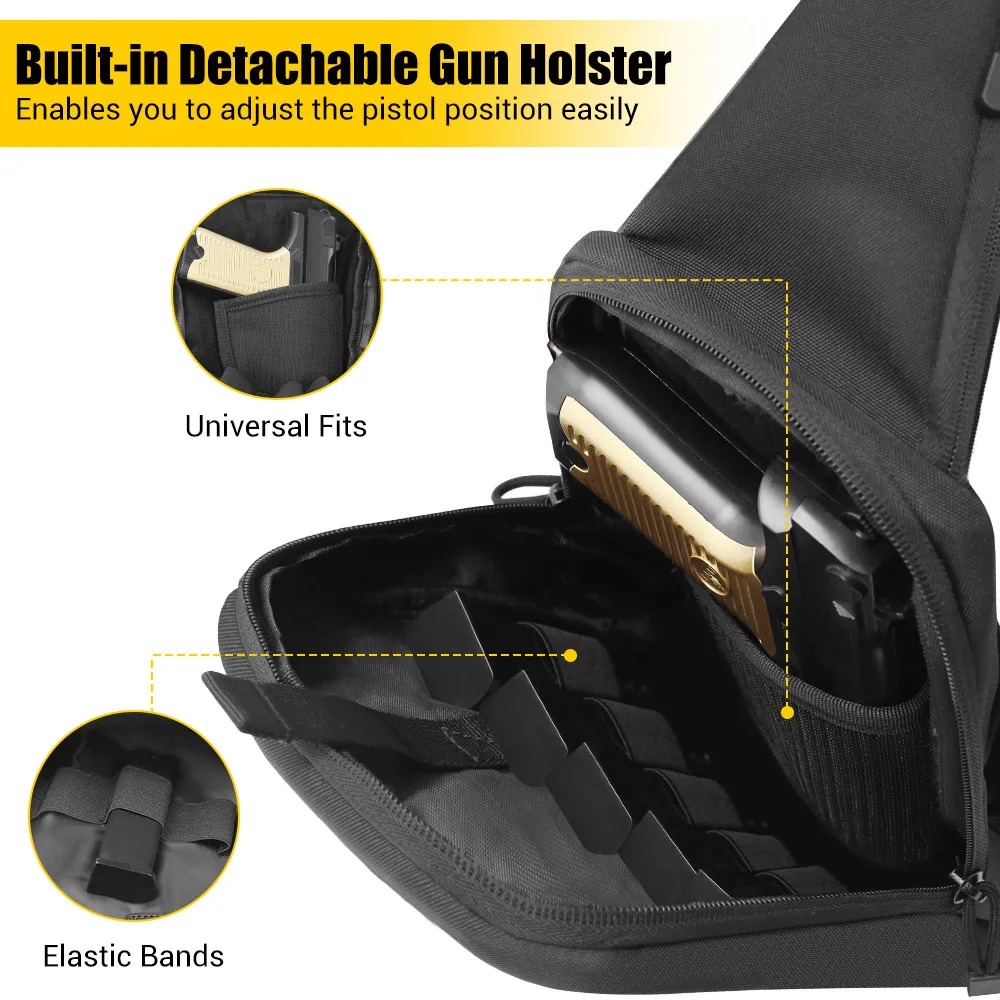 숨김 휴대용 가슴총 가방 권총 보관 가방 전술 슬링 숄 - Edc Carry Bag For Pistol 리뷰 및 가격
