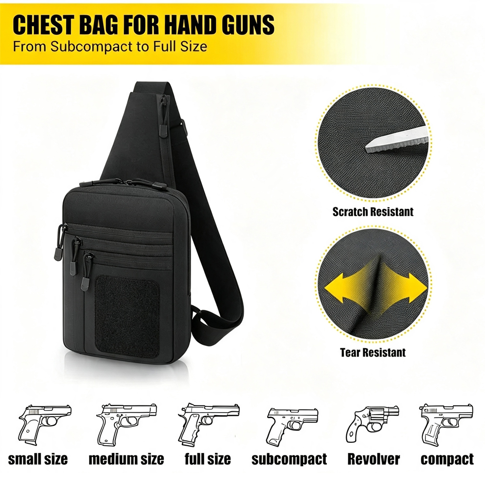 숨김 휴대용 가슴총 가방 권총 보관 가방 전술 슬링 숄 - Edc Carry Bag For Pistol 리뷰 및 가격