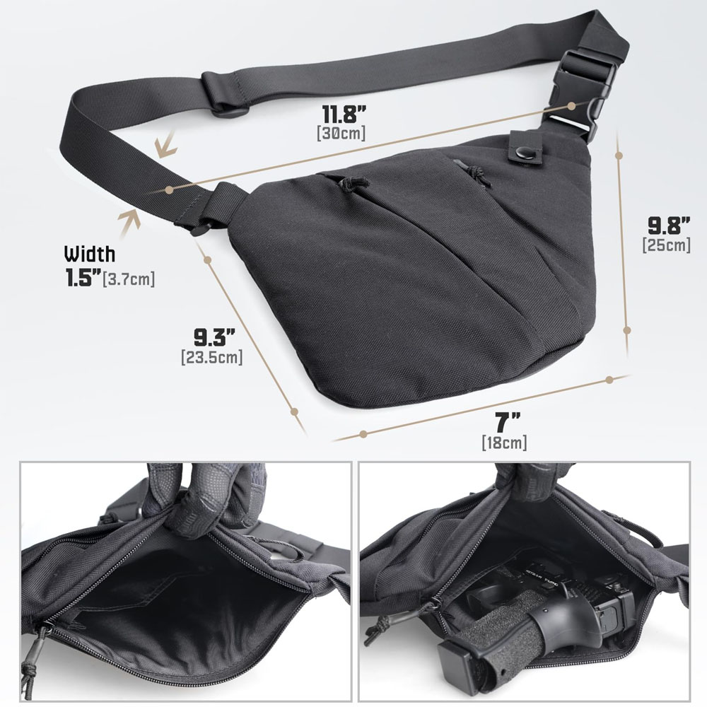 전술 숨겨진 총 운반 가방 남자 크로스 바디 슬링 가방 - Edc Carry Bag For Pistol 리뷰 및 가격