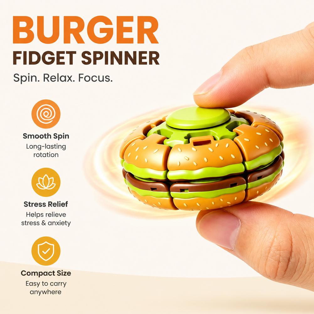 햄버거 피젯 스피너 장난감 회전 스트레스 볼 조용한 불 - Fidget Spinner Bearing 리뷰 및 가격